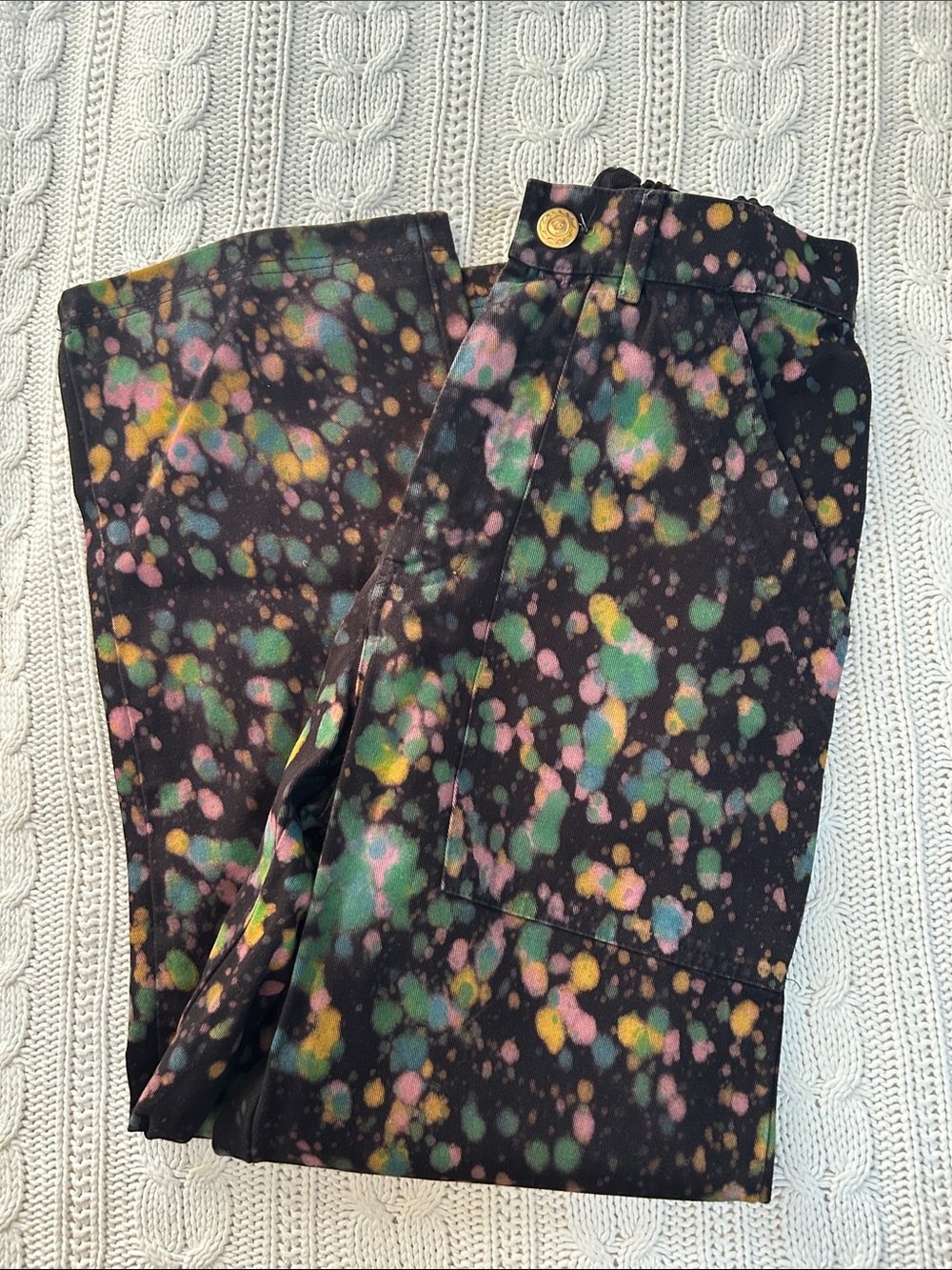 NWT Big Bud Press Marble Paint Splatter Work Pants XS
